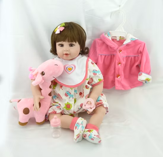 Wholesale Baby Gift 19" 48cm Toddler Reborn Girl Dolls Pink Clothes for Children Toys