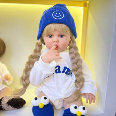フルソフトシリコンボディリボーン女の赤ちゃん人形 55 センチメートル 22 インチリアルなロングヘアリアルなプリンセス幼児ベベ誕生日ギフト