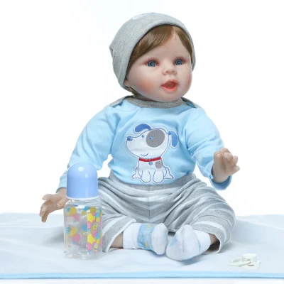 手作りシリコーンビニールリボーンベビーボーイ 22''/55 cm リアルな赤ちゃん人形素敵な服付き子供の誕生日クリスマスギフト